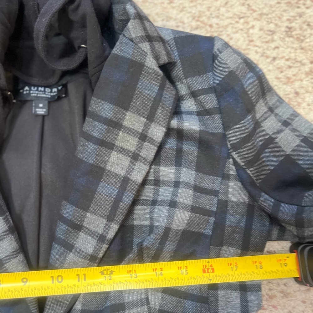 Laundry by shelli segal Plaid attached hood Blazer Jacket Chic Women Medium Fall - Picture 7 of 12